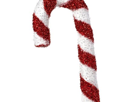 15  Tinsel Candy Cane Ornament Hot on Sale