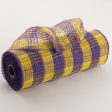 10  Small Check Fabric Mesh: Yellow & Purple on Sale