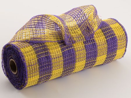 10  Small Check Fabric Mesh: Yellow & Purple on Sale