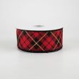 1.5  Nutcracker Argyle Plaid: Red, Black & Gold (10 Yards) Hot on Sale