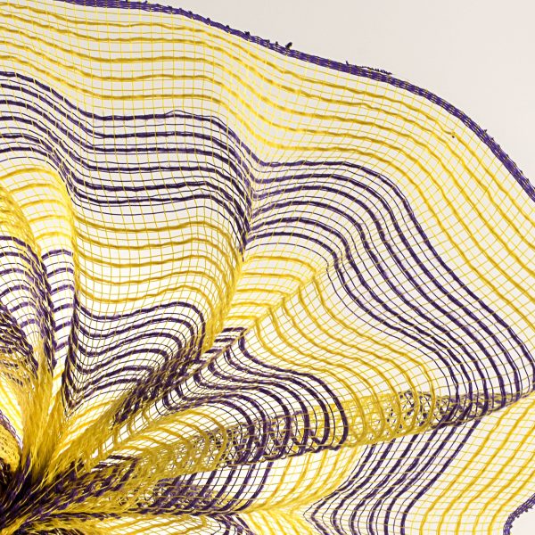 10  Thin Stripe Fabric Mesh: Yellow & Purple Discount