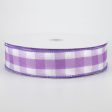 1.5  Woven Buffalo Plaid Ribbon: Purple & White (50 Yards) For Discount