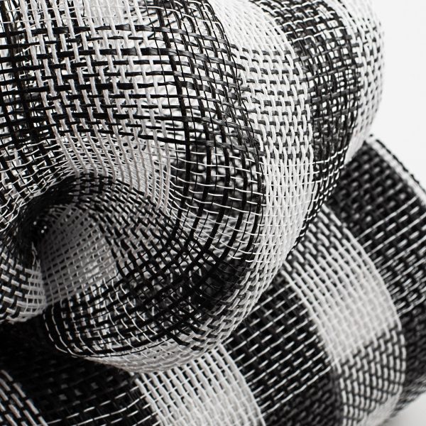 10  Cotton Check Deco Mesh: Black & White Supply