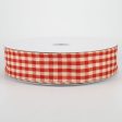 1.5  Primitive Gingham Ribbon: Rust & Natural (50 Yards) Hot on Sale