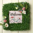 10  Square Wooden Sign: Welcome Bicycle Blooms Online Hot Sale