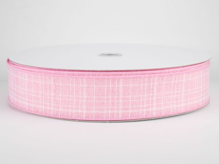 1.5  Estelle Textured Linen Ribbon: Pink (50 Yards) Cheap