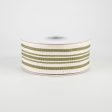 1.5  French Ticking Stripe Ribbon: Ivory & Moss Green (10 Yards) Hot on Sale