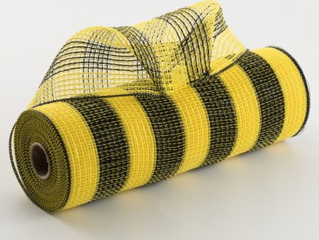 10  Thin Stripe Fabric Mesh: Yellow & Black For Sale