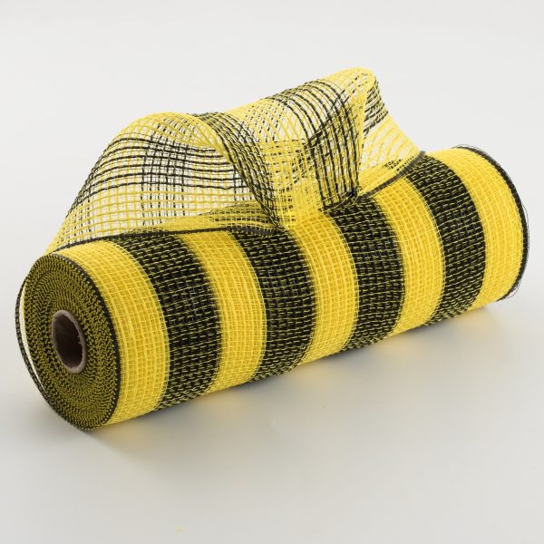 10  Thin Stripe Fabric Mesh: Yellow & Black For Sale