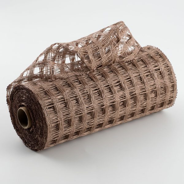 10  Poly Burlap Check Mesh: Brown Supply