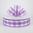 1.5  Woven Buffalo Plaid Ribbon: Purple & White (50 Yards) For Discount