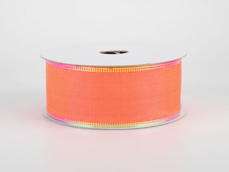 1.5  Two Tone Shiny Ribbon: Orange & Pink (10 Yards) For Sale