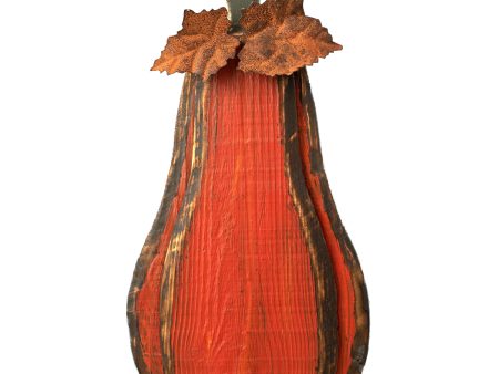 12  Tall Wooden Pumpkin: Antique Orange For Cheap