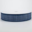 1.5  Estelle Textured Linen Ribbon: Navy Blue (50 Yards) Online Sale