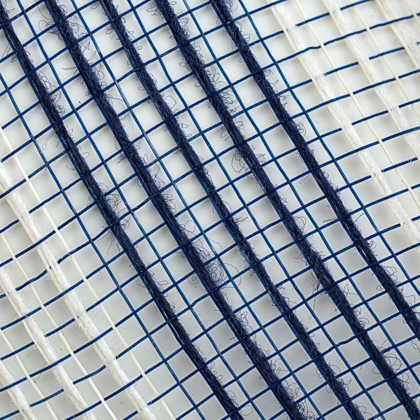 10  Thin Stripe Fabric Mesh: Navy & Cream on Sale