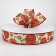 1.5  Linen Glittered Pumpkin Ribbon: Natural (50 Yards) Discount