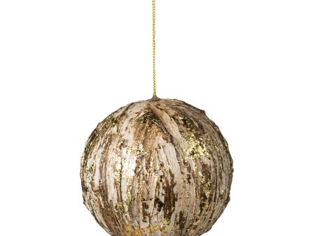 3.5  Textured Gold Leaf Ball Ornament For Discount