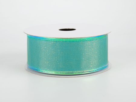 1.5  Two Tone Shiny Ribbon: Green & Aqua (10 Yards) Cheap