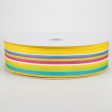 1.5  Walla Stripes Ribbon: Yellow, Fuchsia, Lime, Turquoise (50 Yards) For Cheap