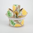 1.5  Tropical Pineapples Ribbon: Natural (10 Yards) Online now