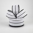 1.5  Modern Stripe Ticking Ribbon: White, Black, Grey (10 Yards) Sale