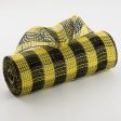 10  Small Check Fabric Mesh: Black & Yellow Hot on Sale