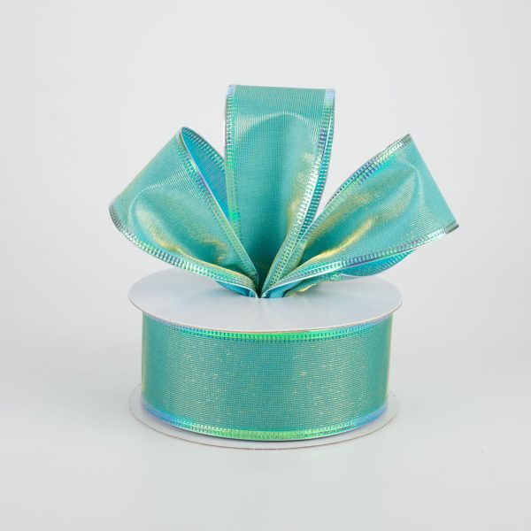 1.5  Two Tone Shiny Ribbon: Green & Aqua (10 Yards) Cheap