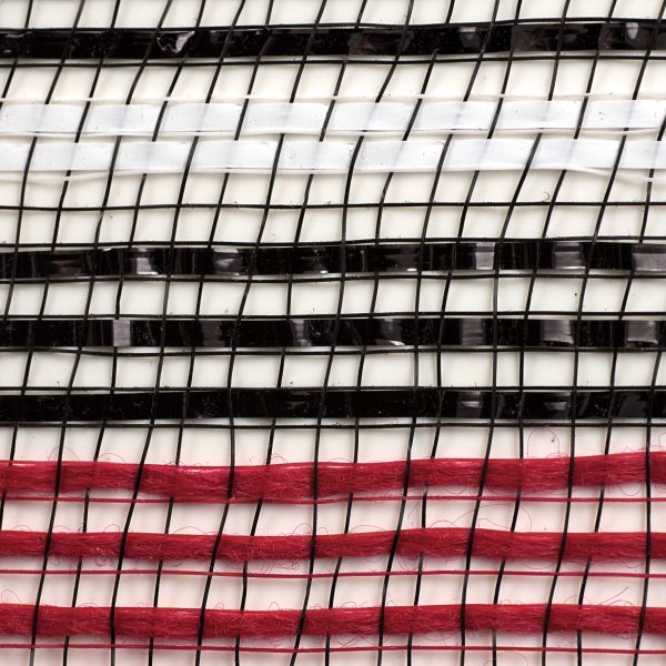 10  Fabric Bold Stripe Mesh: Black, Red, White Online Sale