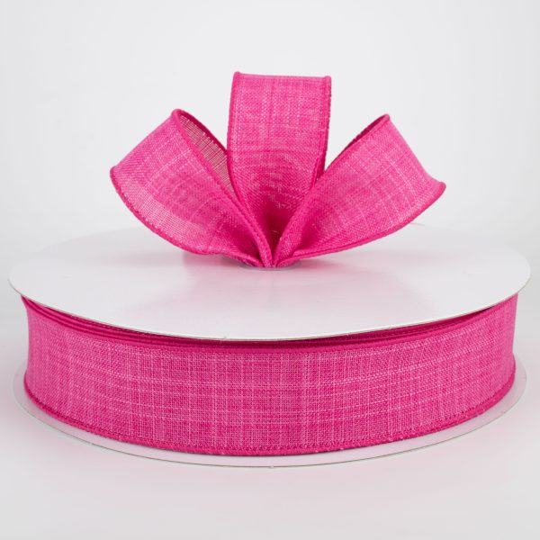 1.5  Estelle Textured Linen Ribbon: Fuchsia (50 Yards) Fashion