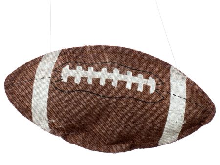 10  Faux Burlap Football Ornament For Discount