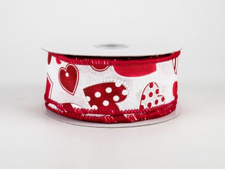 1.5  Polka Dot, Stripe, Solid Hearts Ribbon (10 Yards) Cheap