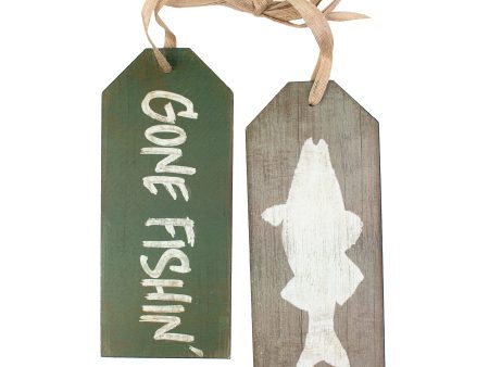 10  Tag Sign Greeter: Gone Fishing For Sale