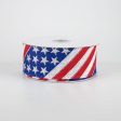 1.5  RWB Diagonal Flag Stripes Ribbon (10 Yards) Online Hot Sale