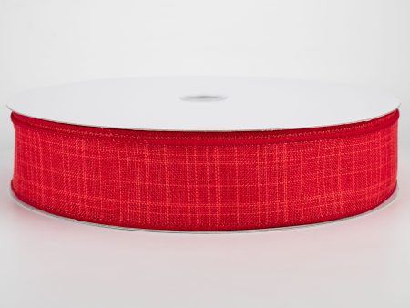 1.5  Estelle Textured Linen Ribbon: Red (50 Yards) Discount