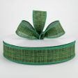 1.5  Estelle Textured Linen Ribbon: Emerald Green (50 Yards) Supply