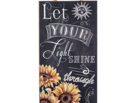 10  Upright Wooden Sign: Let Your Light Shine Sunflower Cheap