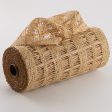 10  Poly Burlap Big Check Mesh: Buff & Beige Sale