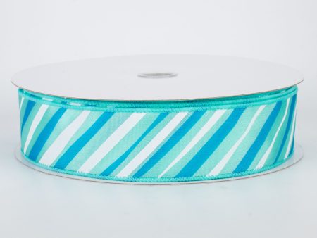 1.5  Brushstroke Stripe Ribbon: Blue (50 Yards) For Discount