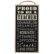 10  Wooden Sign: Proud to be a Teacher Discount