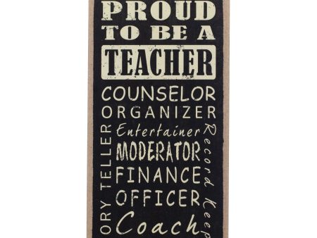 10  Wooden Sign: Proud to be a Teacher Discount