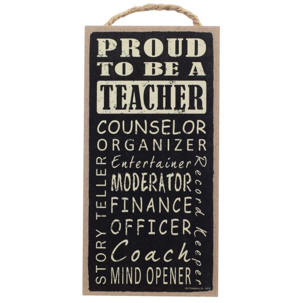 10  Wooden Sign: Proud to be a Teacher Discount