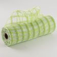 10  Poly Jute Deco Mesh: Fresh Green & Clear Check Cheap