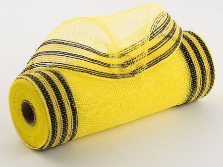 10  Border Stripe Mesh: Yellow & Black Hot on Sale