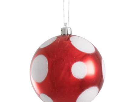 100MM Polka Dot Ornament: Red & White Fashion