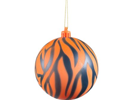 100MM Animal Print Ball Ornament: Orange & Navy Blue For Cheap