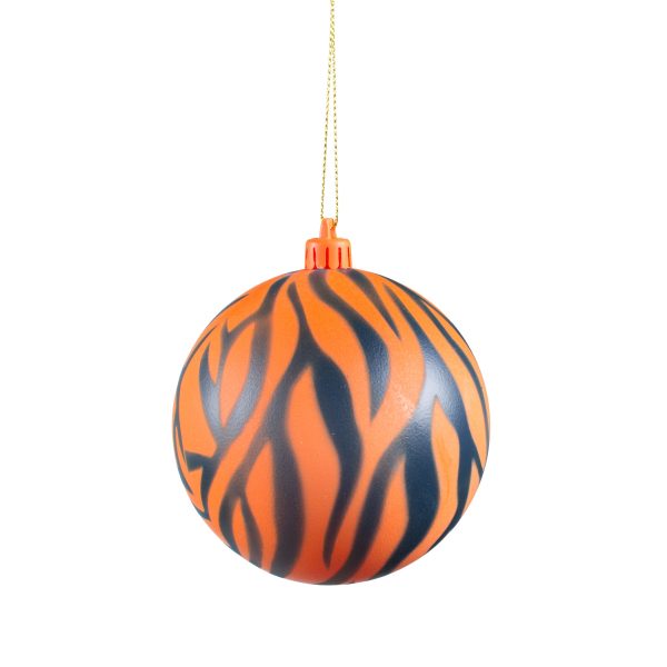 100MM Animal Print Ball Ornament: Orange & Navy Blue For Cheap