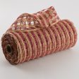 10  Poly Burlap Check Mesh: Cranberry & Beige Supply