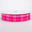 1.5  Stitched Check Ribbon: Pink & Fuchsia (50 Yards) Online now