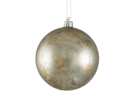 100MM Metallic Ball Ornament: Silver Antique Wash Sale