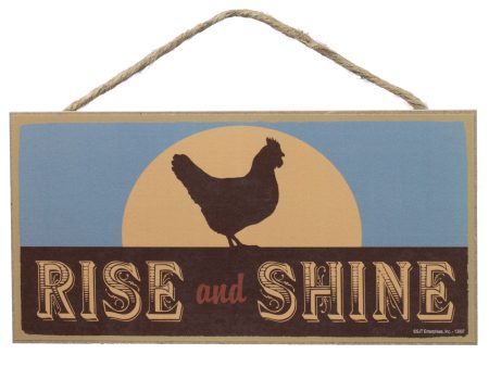 10  Wooden Sign: Rise and Shine Rooster Discount